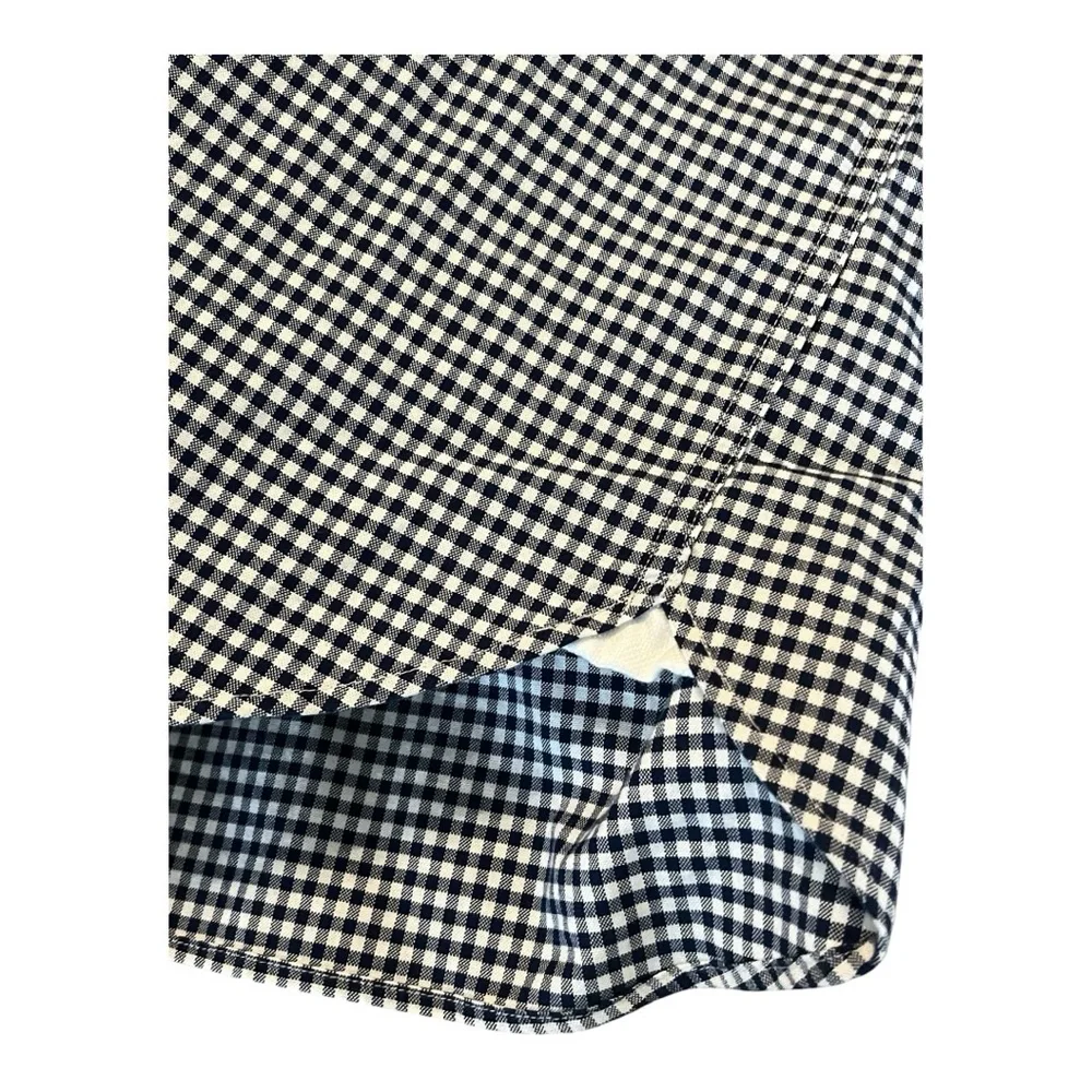 Banana Republic Slim Fit Navy Gingham‎ Plaid Oxford Shirt XL Tall